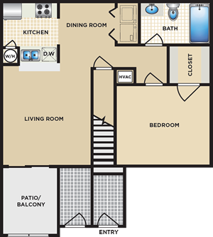 Plan A - One Bedroom / One Bath*